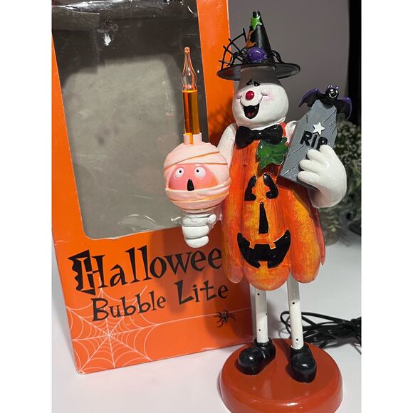 Vintage Metal Halloween Night Light Ghost Pumpkin Mummy 12 Black Orange Decor - Picture 2 of 15